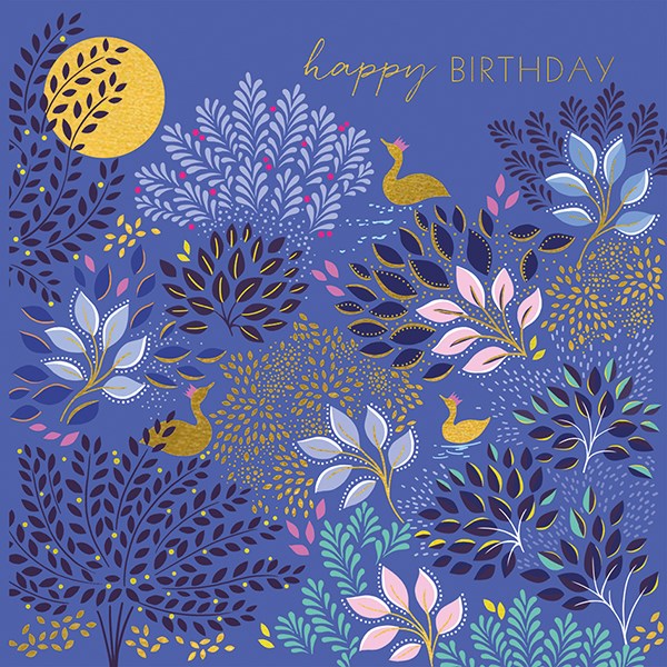 Ducks and Floral Happy Birthday Card By Sara Miller London
